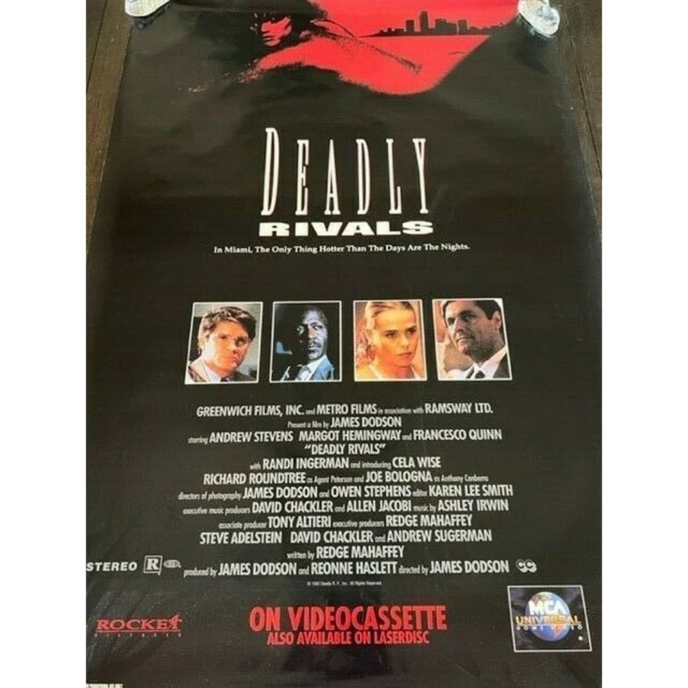 Movie Theater Cinema Poster vtg Lobby Card 1992 Deadly Rivals Richard Roundtree